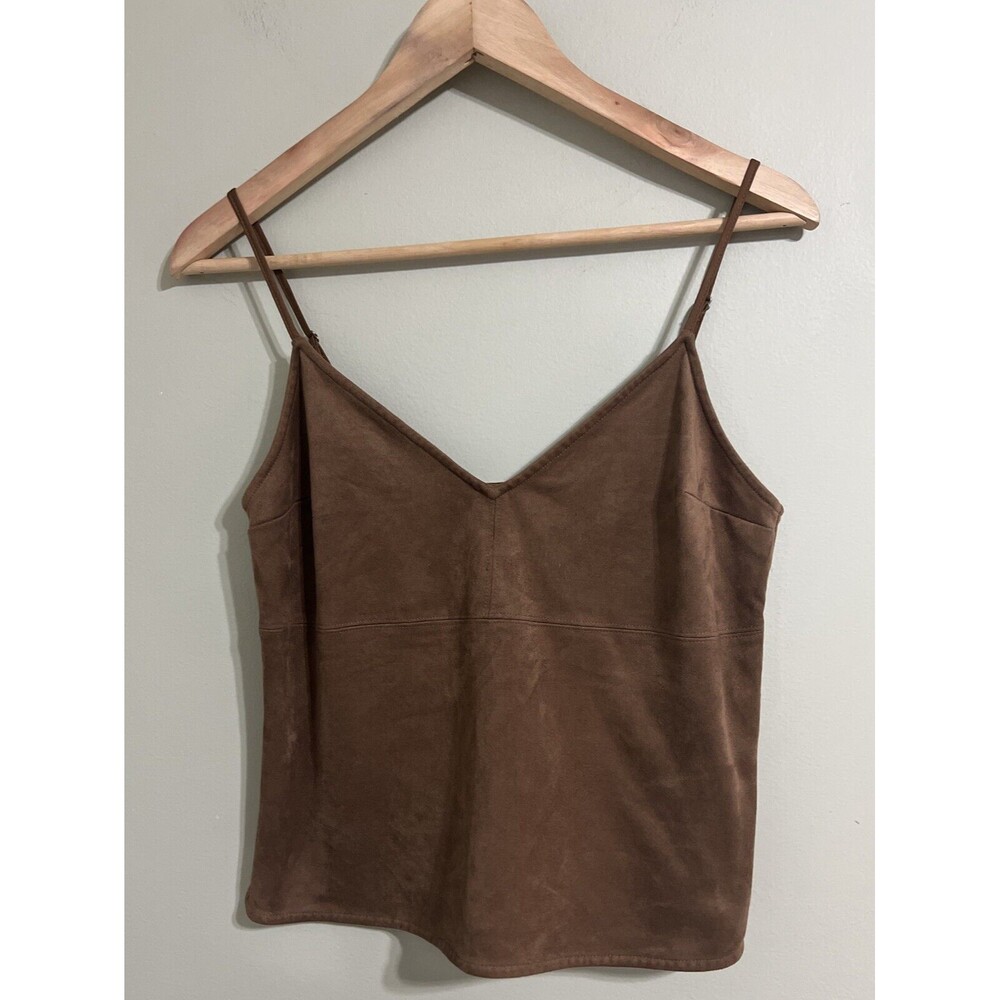 ABERCROMBIE & FITCH Faux Suede Cami Tank Top Brown Womens Size XS